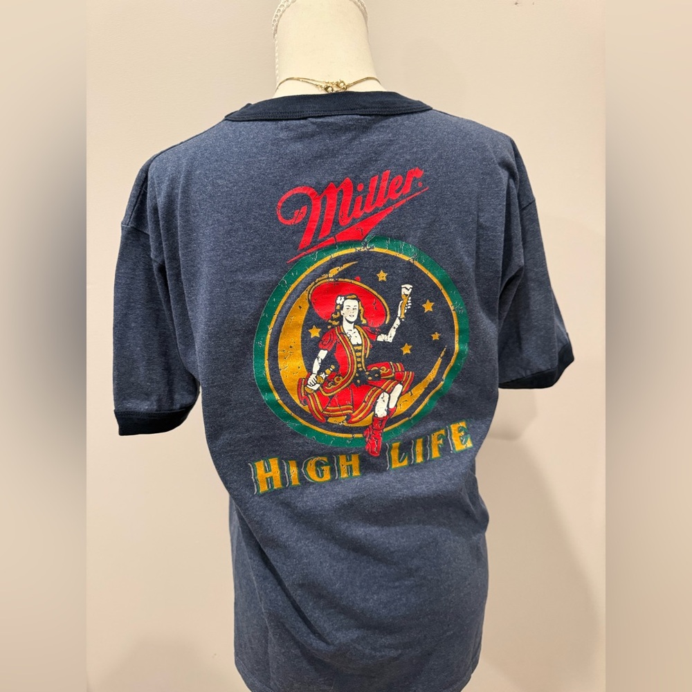 Vintage Miller High Life Graphic ringer T-Shirt